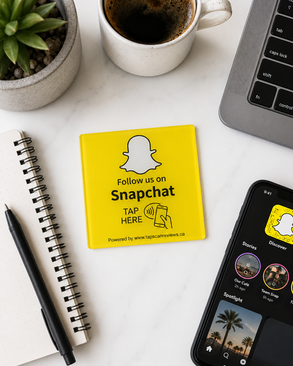 NFC Snapchat Follow Plate
